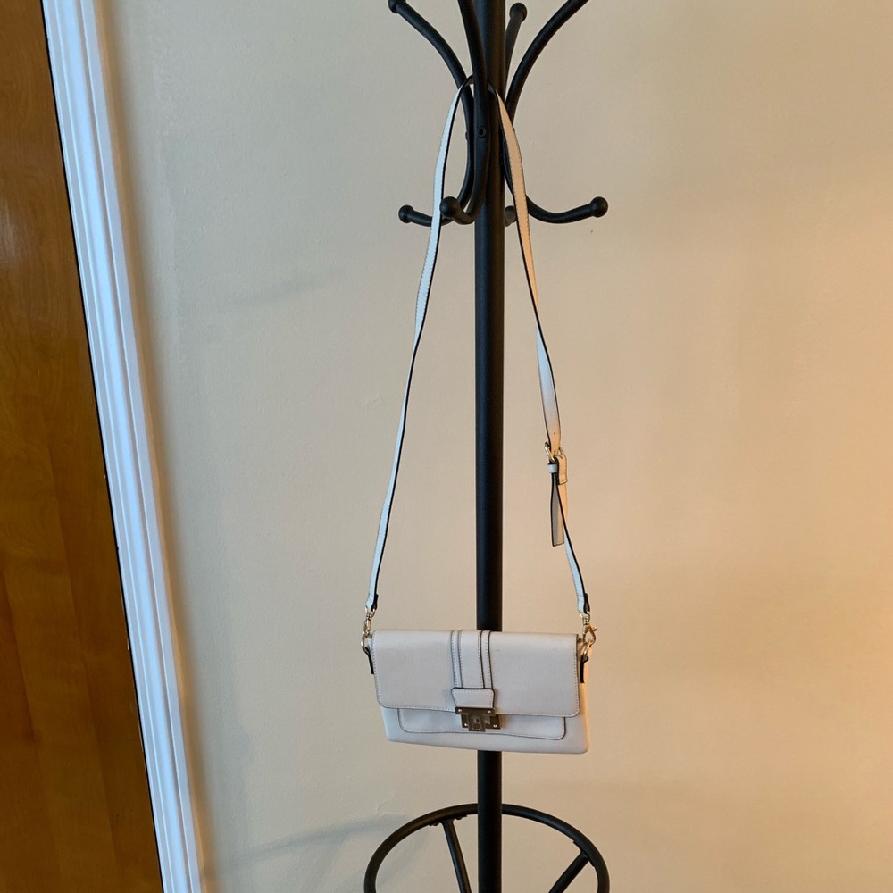 White over the shoulder crossbody or clutch
